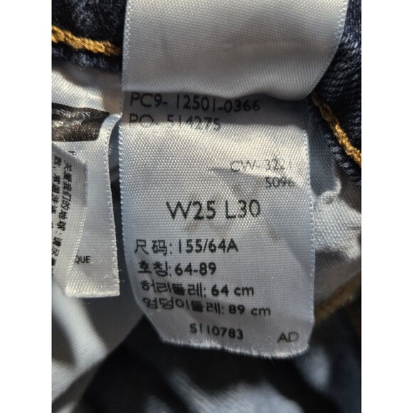 Levis 501 Jeans Womens Straight Classic Dark Wash Stretch Denim Button Fly 25x30 - Picture 3 of 13
